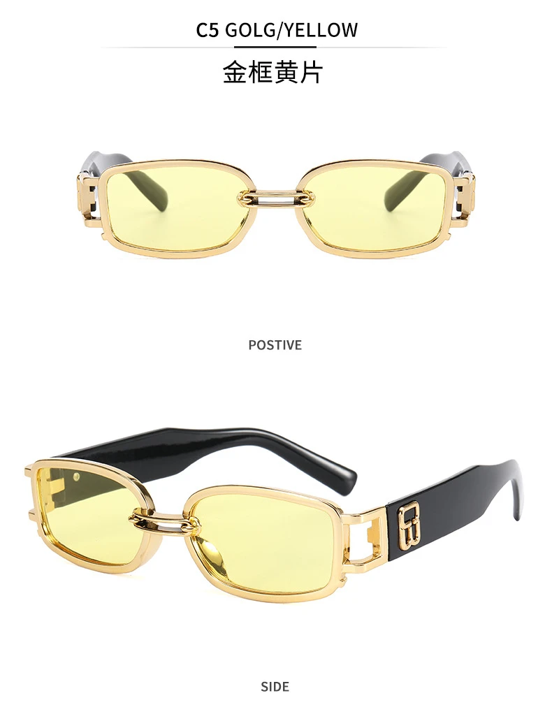 New Fashion Vintage Sunglasses Women Men Brand Designer Retro Rectangle Sun Glasses Female Male Popular Colorful Square Eyewear