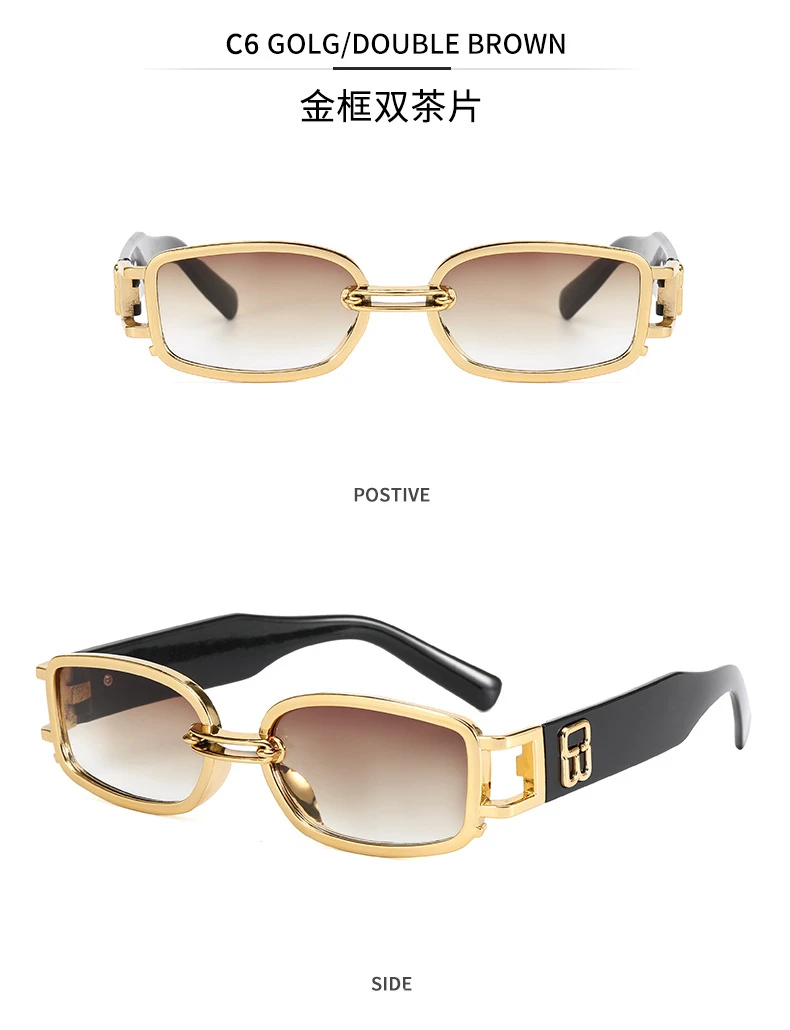New Fashion Vintage Sunglasses Women Men Brand Designer Retro Rectangle Sun Glasses Female Male Popular Colorful Square Eyewear