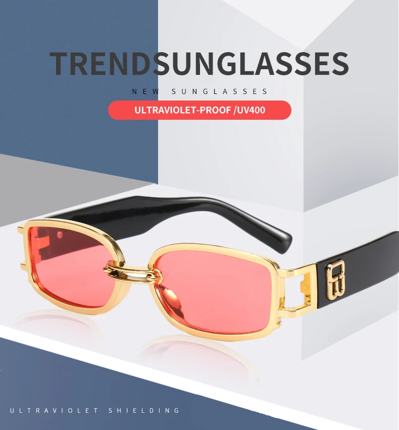 New Fashion Vintage Sunglasses Women Men Brand Designer Retro Rectangle Sun Glasses Female Male Popular Colorful Square Eyewear