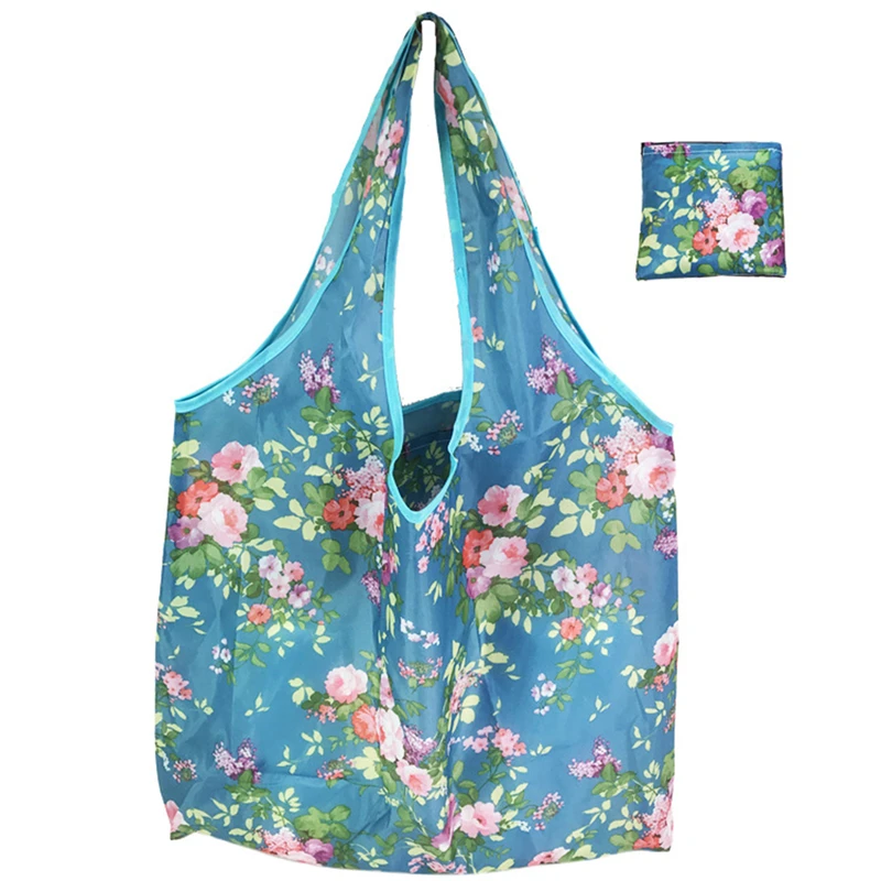 Reusable Shopping Bags Large Capacity Fruit Vegetable Handbags Women Foldable Tote Bag Portable Cloth Eco Grocery Bag Folding