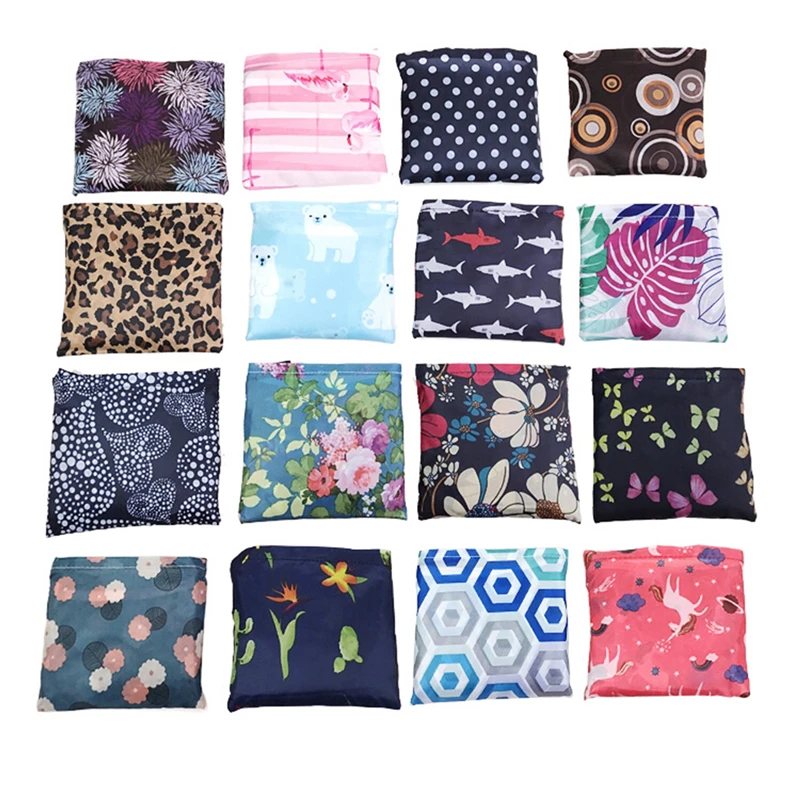 Reusable Shopping Bags Large Capacity Fruit Vegetable Handbags Women Foldable Tote Bag Portable Cloth Eco Grocery Bag Folding