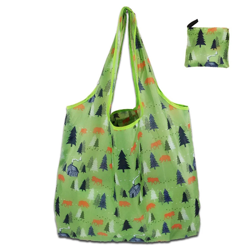 Reusable Shopping Bags Large Capacity Fruit Vegetable Handbags Women Foldable Tote Bag Portable Cloth Eco Grocery Bag Folding
