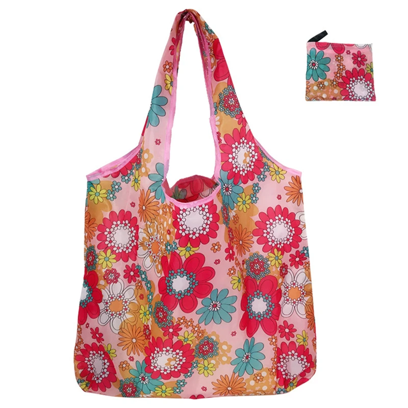 Reusable Shopping Bags Large Capacity Fruit Vegetable Handbags Women Foldable Tote Bag Portable Cloth Eco Grocery Bag Folding