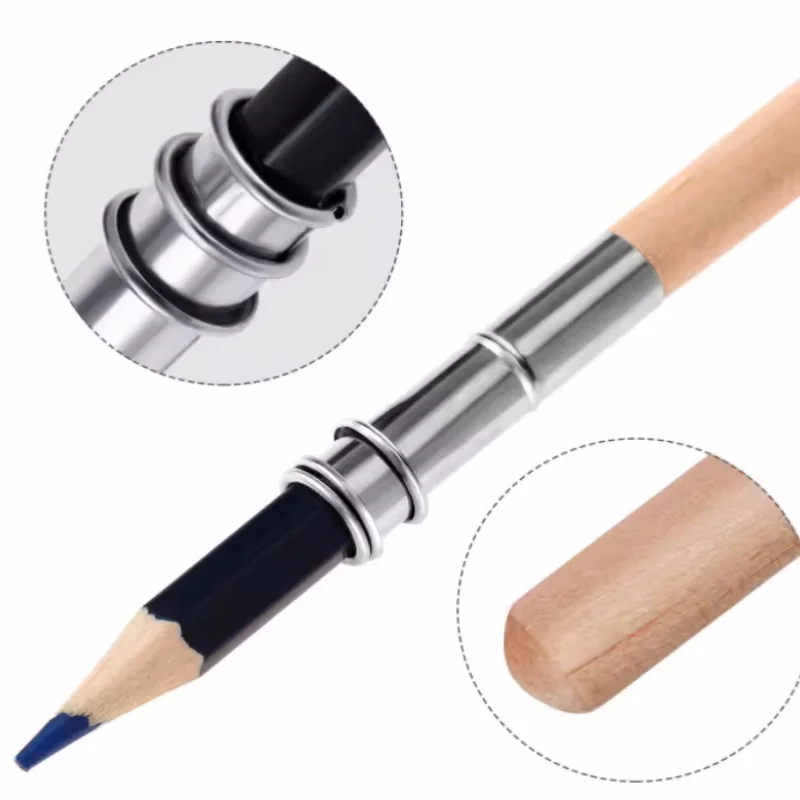 Easy to Use Strong Stable Non-Slip Durable Metal Pencil Extender Stainless Steel Extender