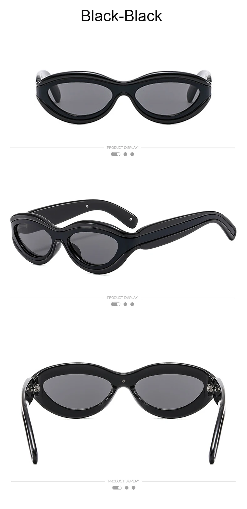 Fashion Cat Eye Sunglasses UV400 Protection Contrast Color Shades Designer Oval Eyewear for Men And Women