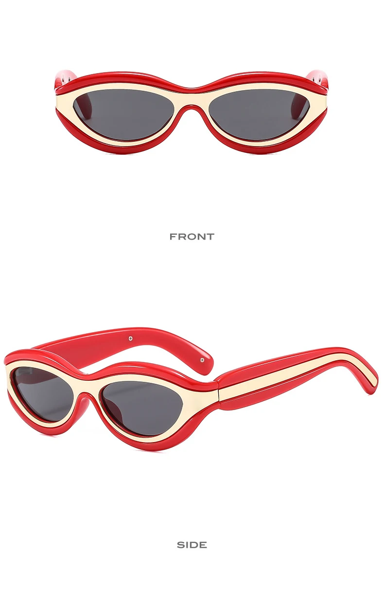 Fashion Cat Eye Sunglasses UV400 Protection Contrast Color Shades Designer Oval Eyewear for Men And Women