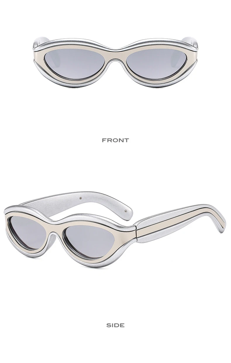 Fashion Cat Eye Sunglasses UV400 Protection Contrast Color Shades Designer Oval Eyewear for Men And Women