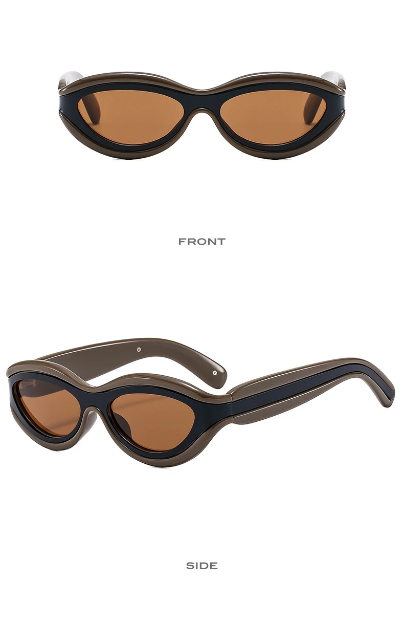 Fashion Cat Eye Sunglasses UV400 Protection Contrast Color Shades Designer Oval Eyewear for Men And Women