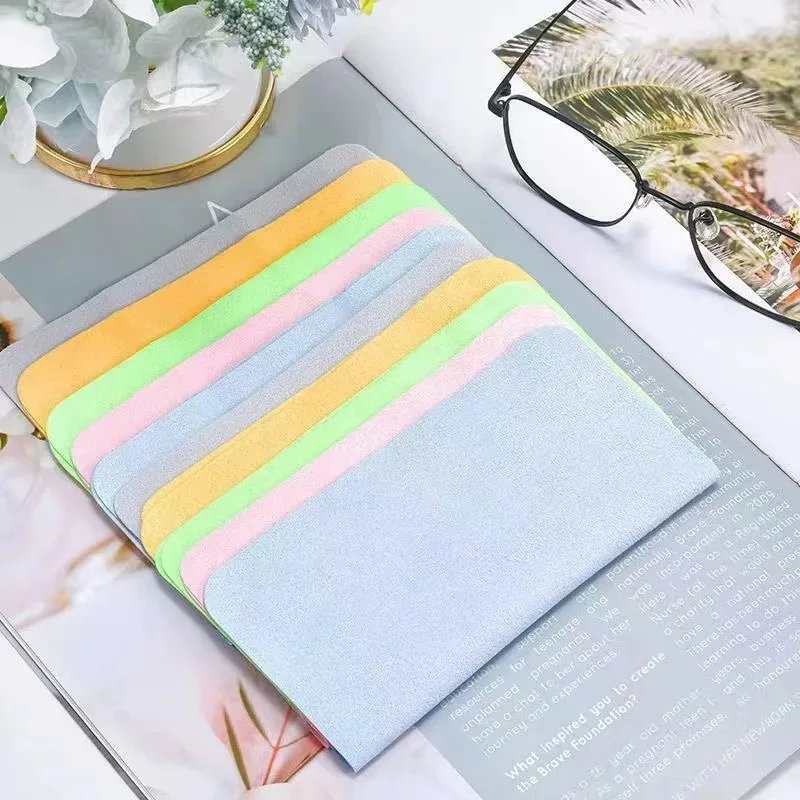 Eyeglass Cleaning Cloth Microfiber Adaptable For Screens Lenses Nylon Or Polaroid Glasses 15*18cm Random Color