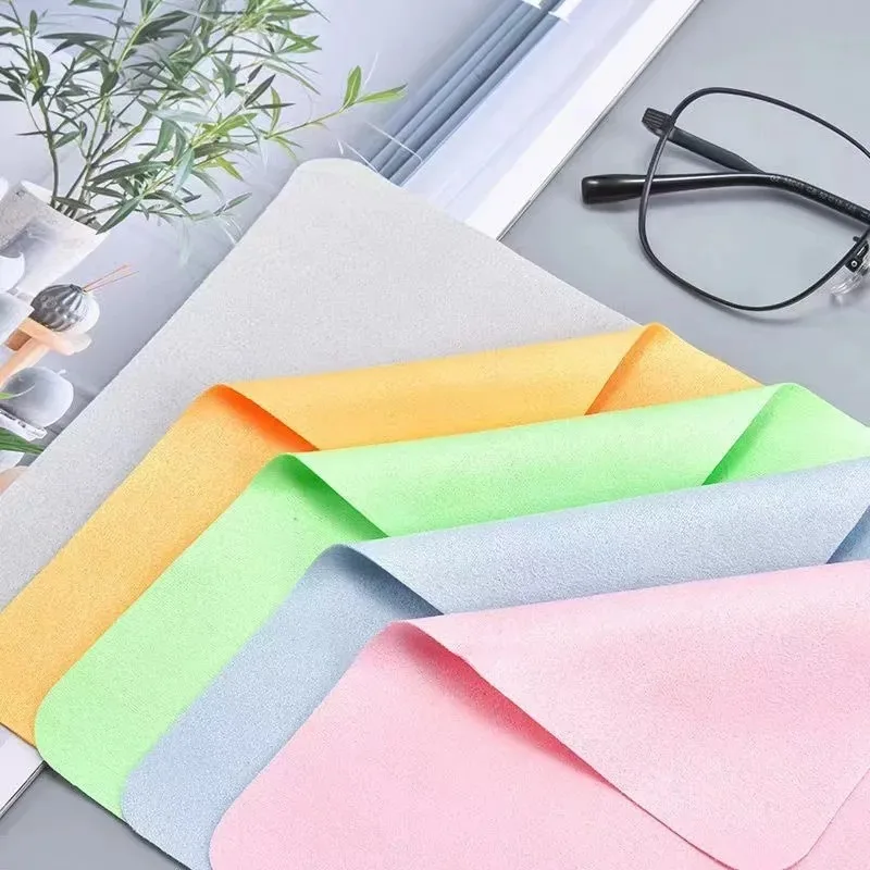 Eyeglass Cleaning Cloth Microfiber Adaptable For Screens Lenses Nylon Or Polaroid Glasses 15*18cm Random Color