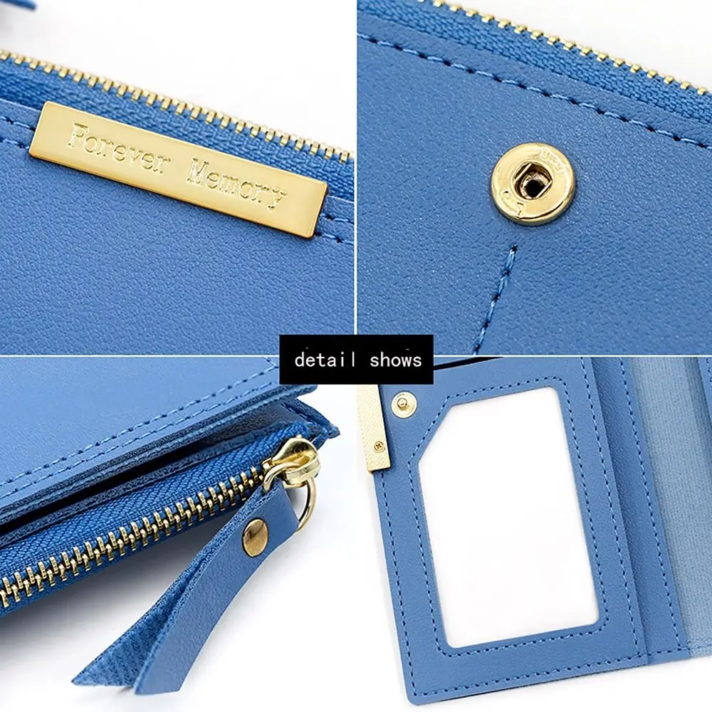 Multi-card Women's Long Wallet Portable PU Leather Card Holder Photo Holder Korean Style Note Compartments Purse Mother's Gift