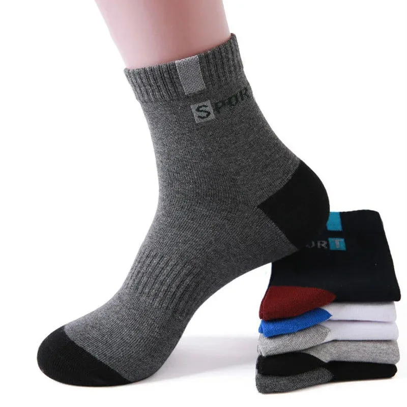 10/5/3pairs Breathable Con Sports Stockings Men Bamboo Fiber Autumn and Winter Men Socks Sweat Absorption Deodorant Business Sox