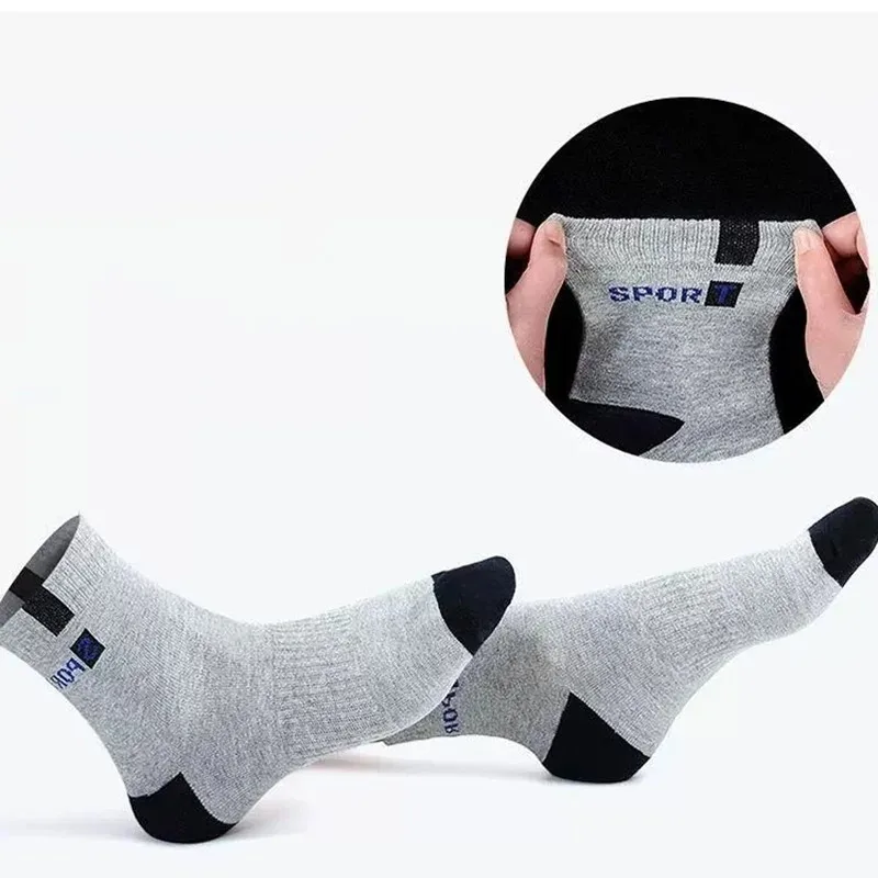 10/5/3pairs Breathable Con Sports Stockings Men Bamboo Fiber Autumn and Winter Men Socks Sweat Absorption Deodorant Business Sox