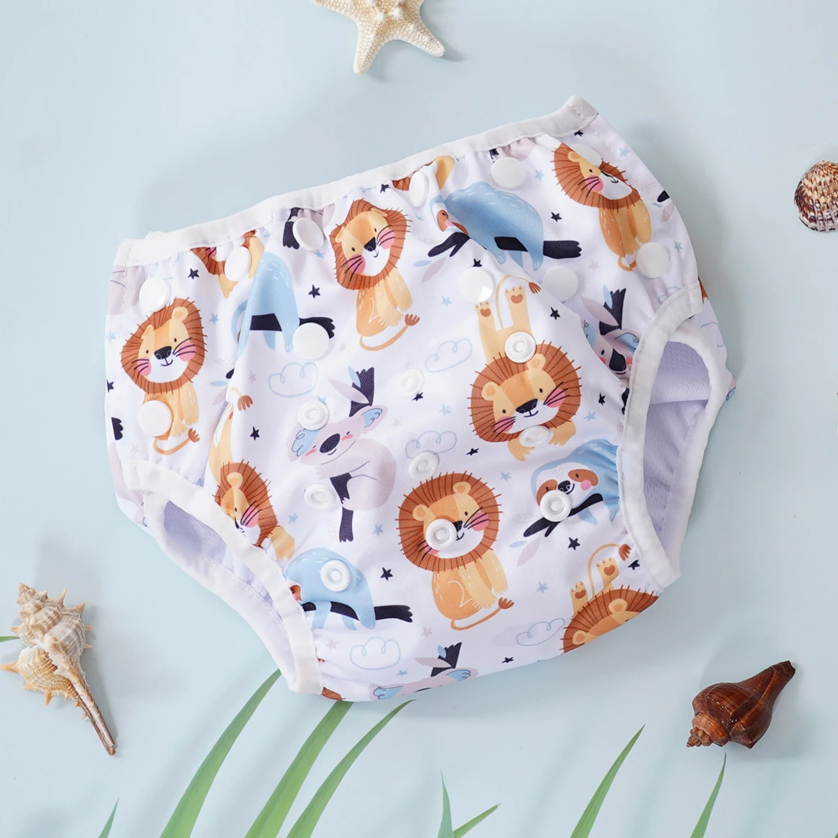 Elinfant Reusable Baby Cloth Diapers Training Pants,Washable Adjustable Swimming Diapers For 3-15kg -Perfect For Beach,Pool