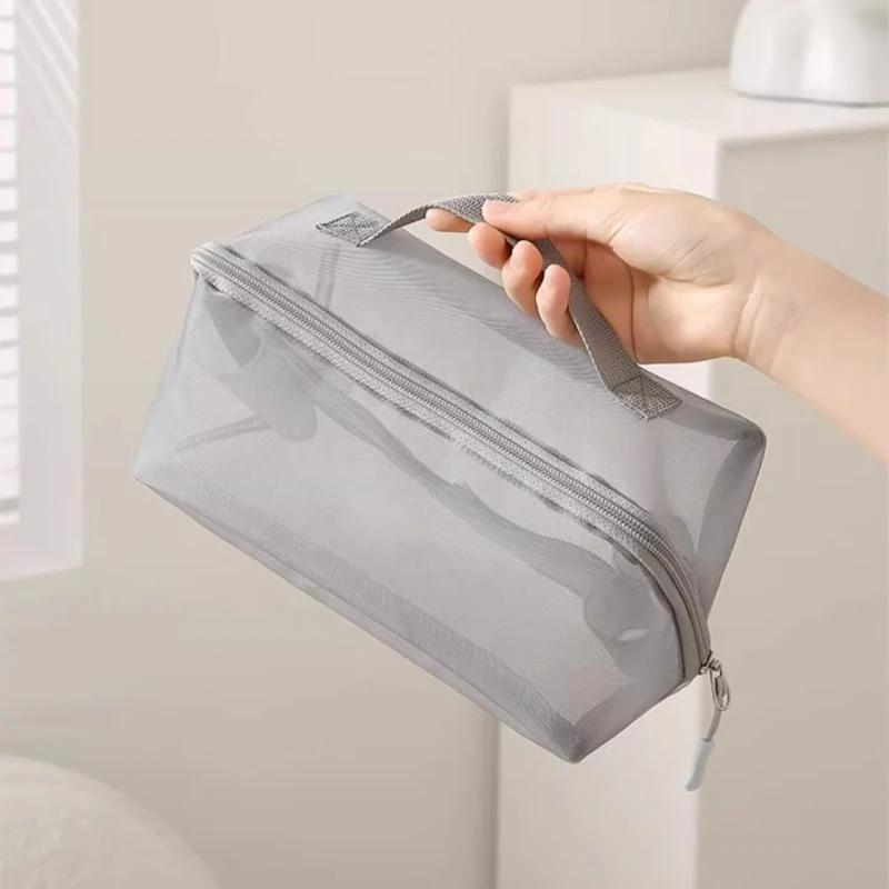 Mesh Clear Cosmetic Bags Small Large Black Makeup Bag Portable Travel Toiletry Organizer Case Lipstick Storage Pouch