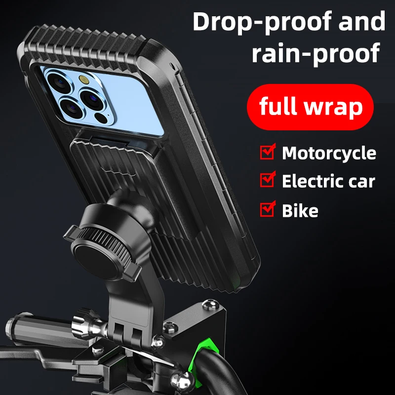 Waterproof Motorcycle Bike Mobile Phone Holder Support Universal Bicycle GPS 360° Swivel Adjustable Motorcycle Cellphone Holder