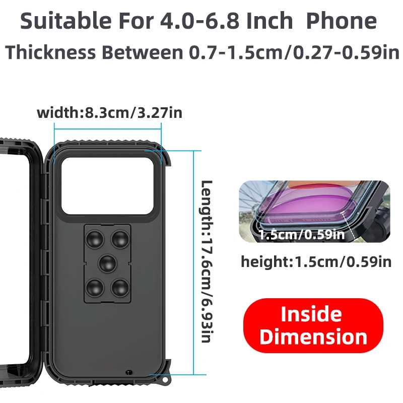 Waterproof Motorcycle Bike Mobile Phone Holder Support Universal Bicycle GPS 360° Swivel Adjustable Motorcycle Cellphone Holder