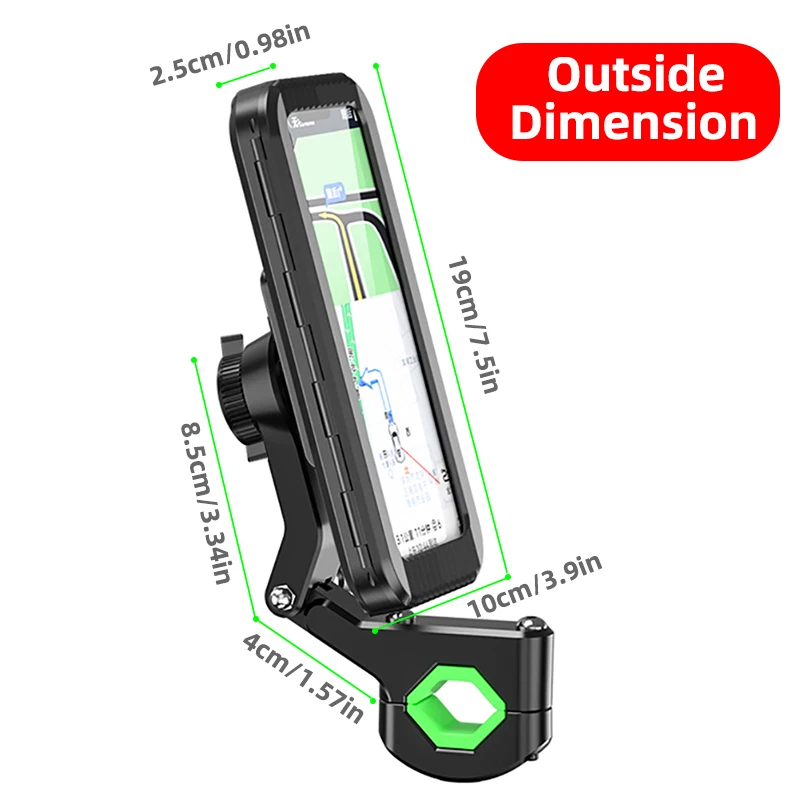 Waterproof Motorcycle Bike Mobile Phone Holder Support Universal Bicycle GPS 360° Swivel Adjustable Motorcycle Cellphone Holder