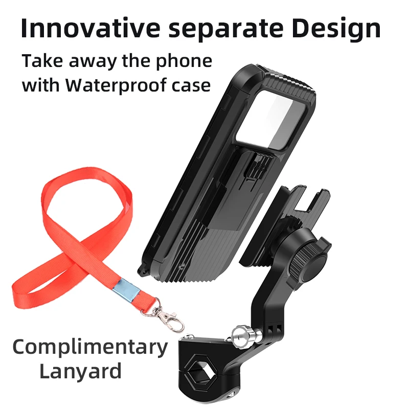 Waterproof Motorcycle Bike Mobile Phone Holder Support Universal Bicycle GPS 360° Swivel Adjustable Motorcycle Cellphone Holder