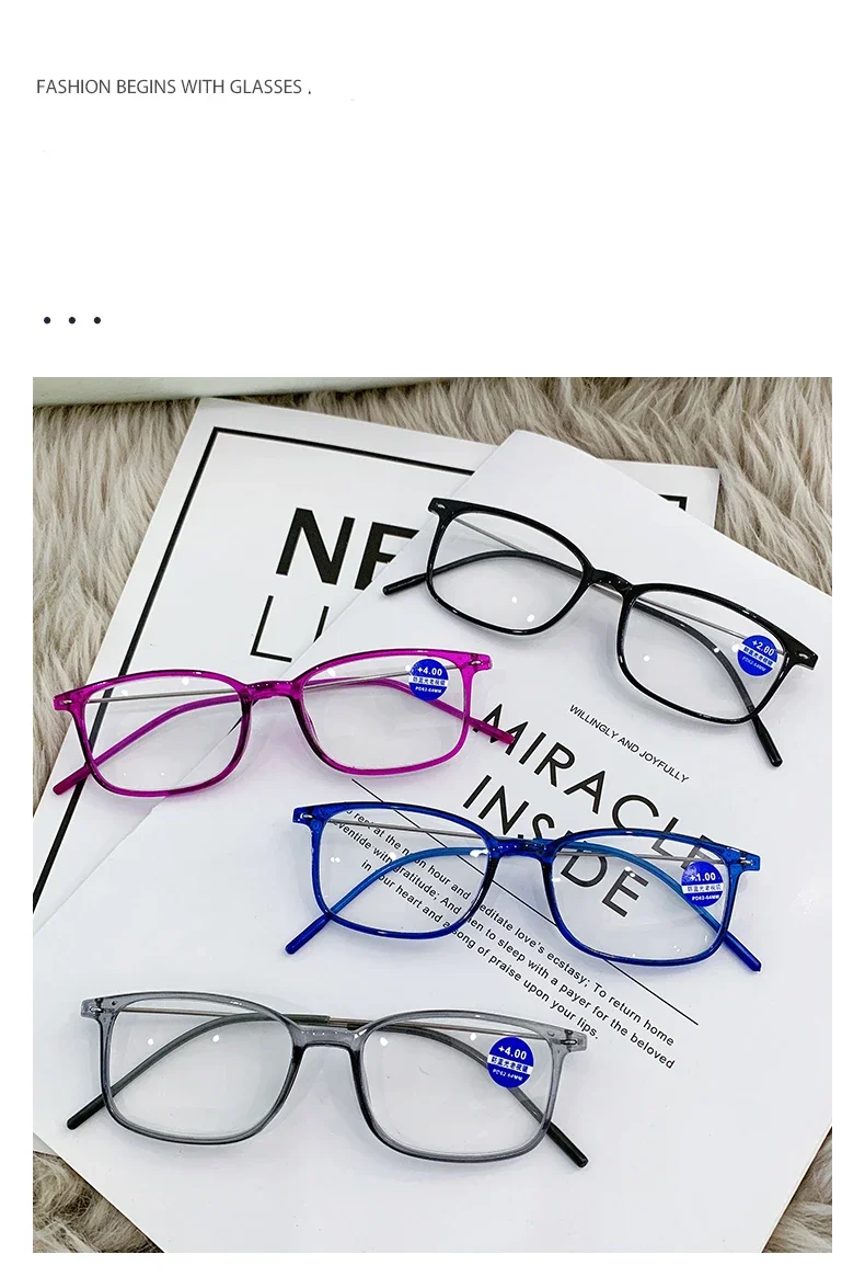 Fashion Classic Anti Blue Light Blocking Reading Glasses for Women and Men Optical Computer Eyeglasses Presbyopia +1.0 To +4.0