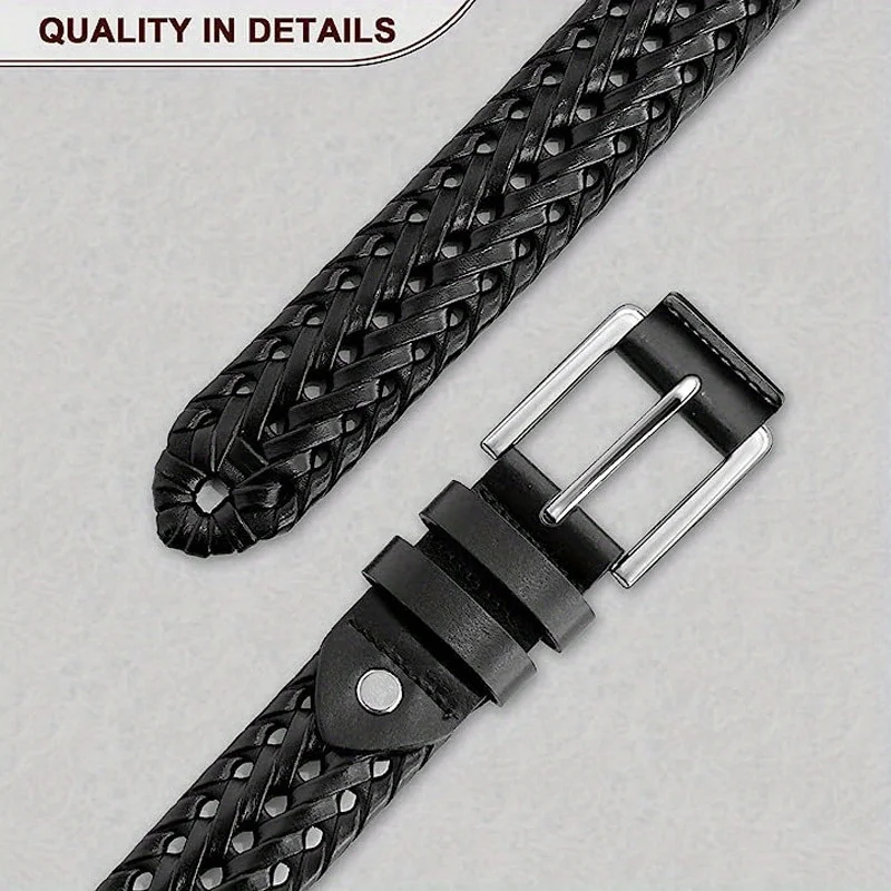 Men's Sports Hollow Woven Belt, Leather Pants Jeans Belt, Ideal Choice For Gifts