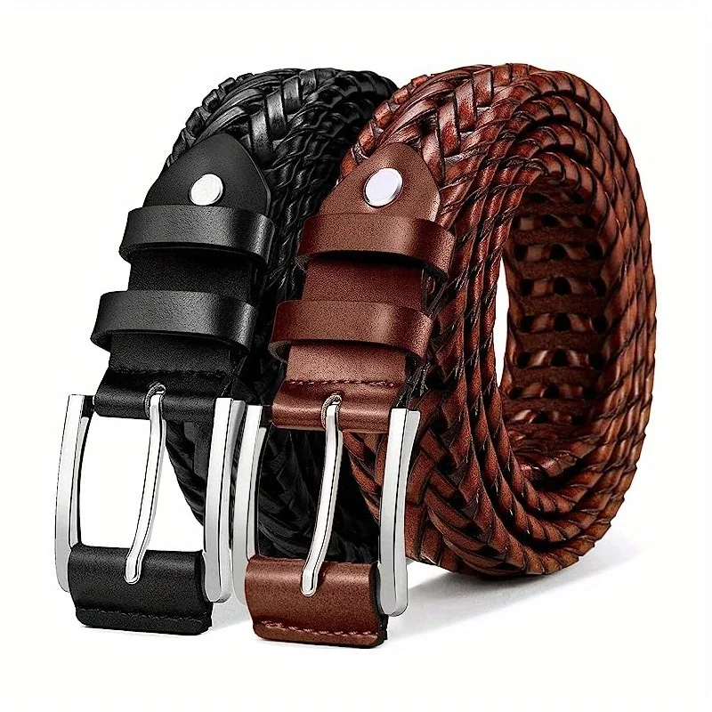 Men's Sports Hollow Woven Belt, Leather Pants Jeans Belt, Ideal Choice For Gifts