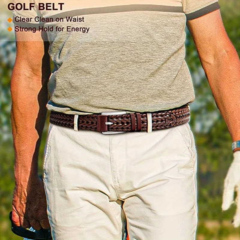 Men's Sports Hollow Woven Belt, Leather Pants Jeans Belt, Ideal Choice For Gifts