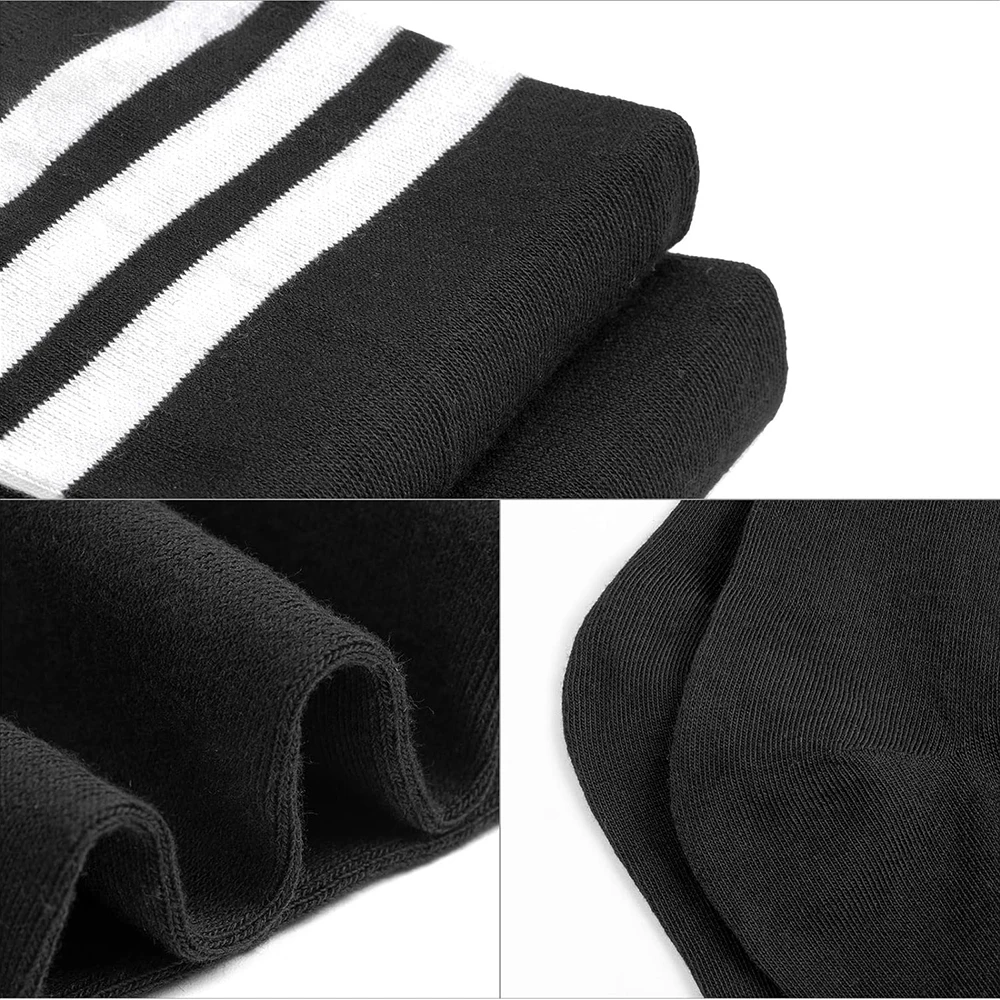 1 Pair Plus Size Thigh High Compression Socks Up To 200lb Striped Over Knee Long Boot Stockings Leg Warmers for Cosplay,Sports