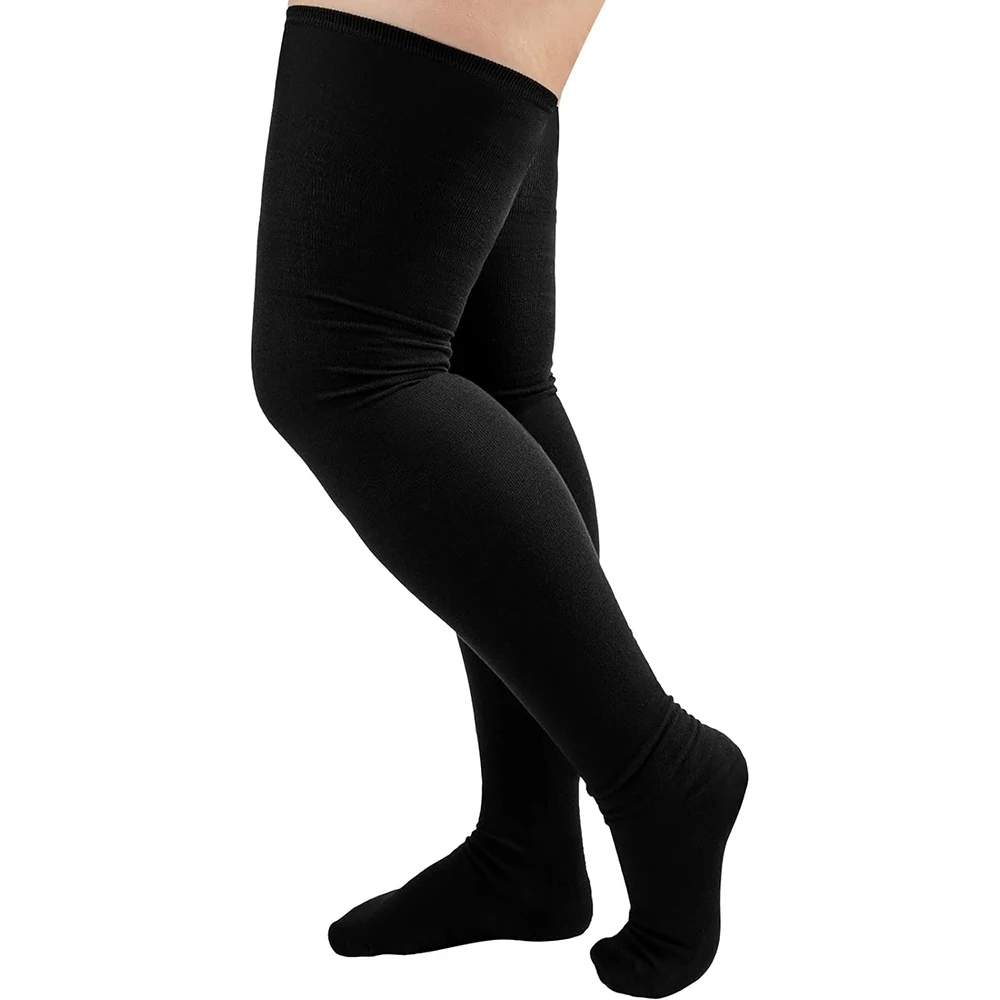 1 Pair Plus Size Thigh High Compression Socks Up To 200lb Striped Over Knee Long Boot Stockings Leg Warmers for Cosplay,Sports