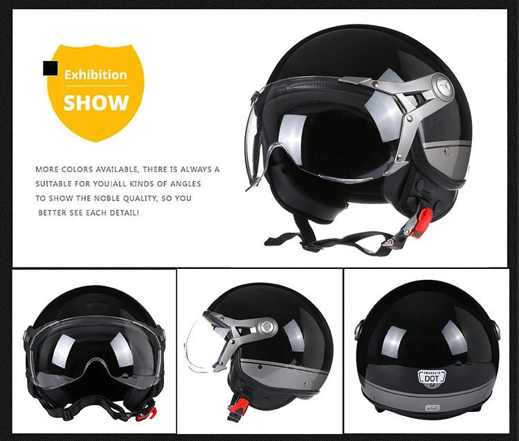 2024 NEW Vintage Motorcycle Helmet Jet Unisex DOT Certification 3/4 Helmet Retro Half Open Helmet Motorcycle Scooter Casco