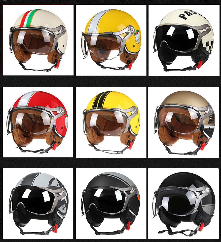 2024 NEW Vintage Motorcycle Helmet Jet Unisex DOT Certification 3/4 Helmet Retro Half Open Helmet Motorcycle Scooter Casco