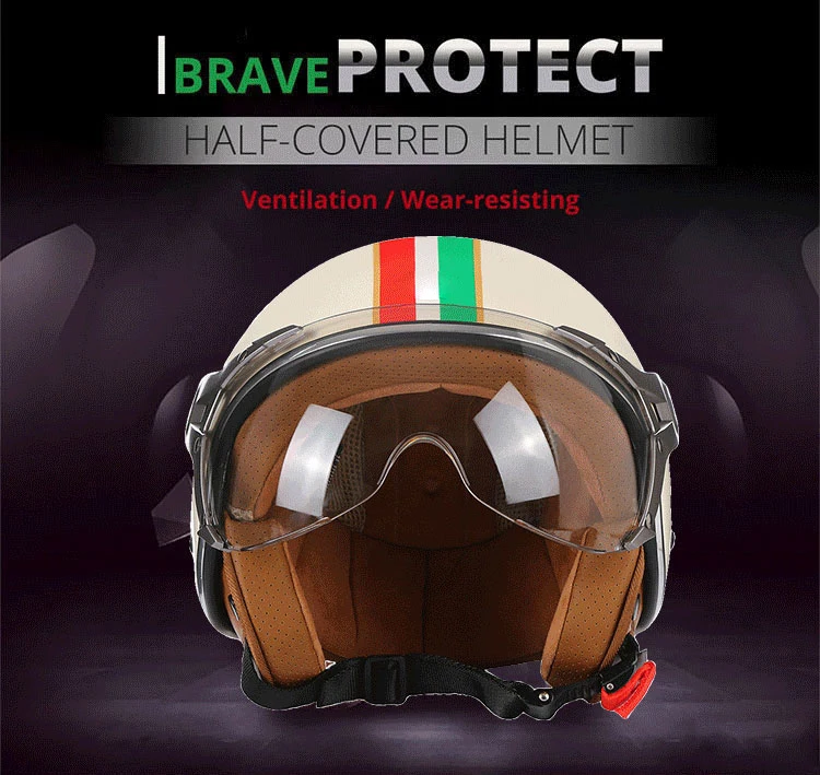 2024 NEW Vintage Motorcycle Helmet Jet Unisex DOT Certification 3/4 Helmet Retro Half Open Helmet Motorcycle Scooter Casco