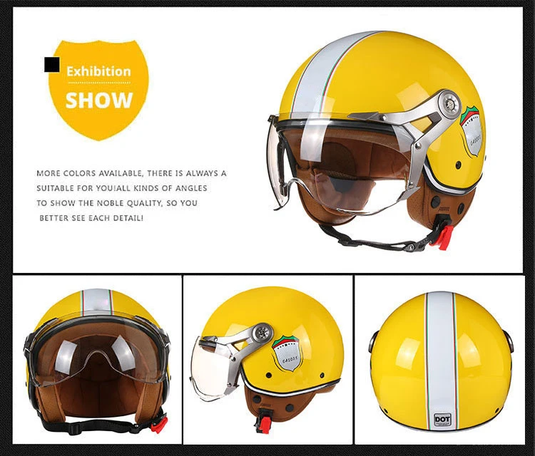 2024 NEW Vintage Motorcycle Helmet Jet Unisex DOT Certification 3/4 Helmet Retro Half Open Helmet Motorcycle Scooter Casco