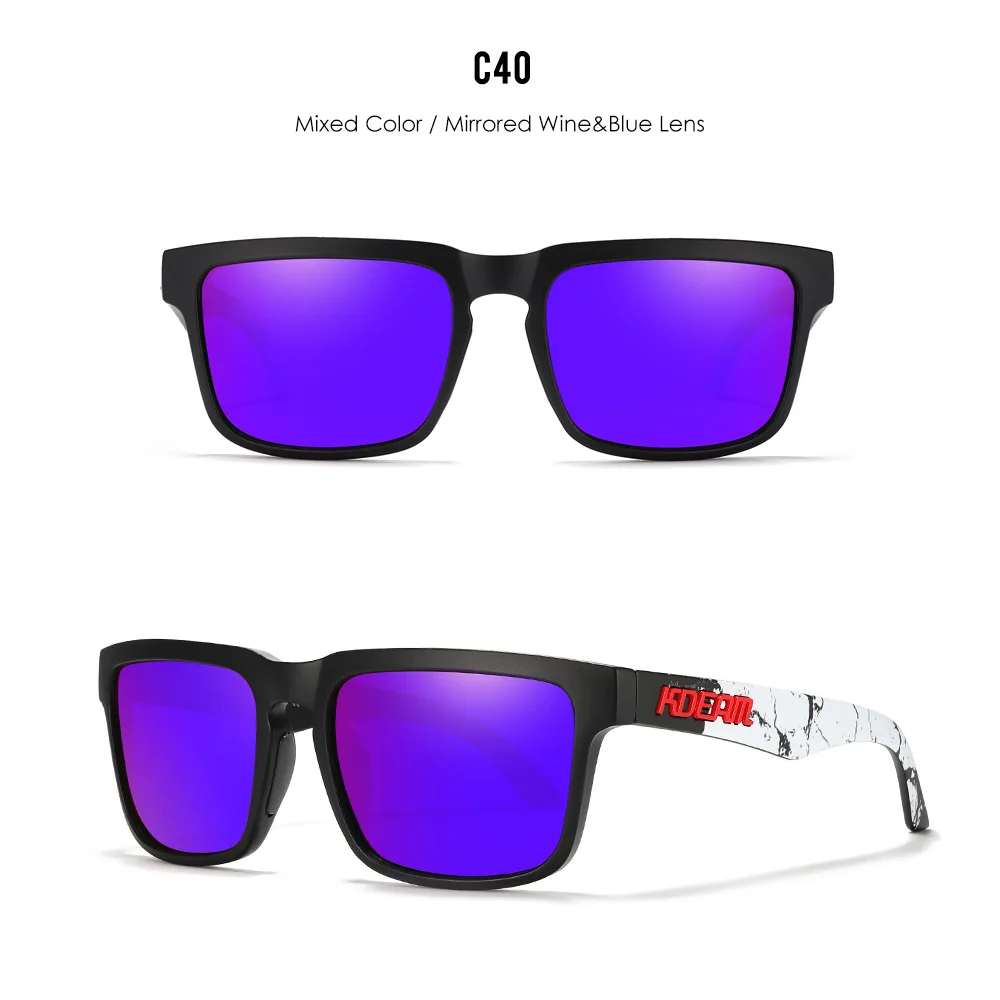 2026 Kdeam High Quality Polarized Sunglasses for Men Women Fashion Unisex Brand Trendy Outdoor Eyewear For Couple Red Lens