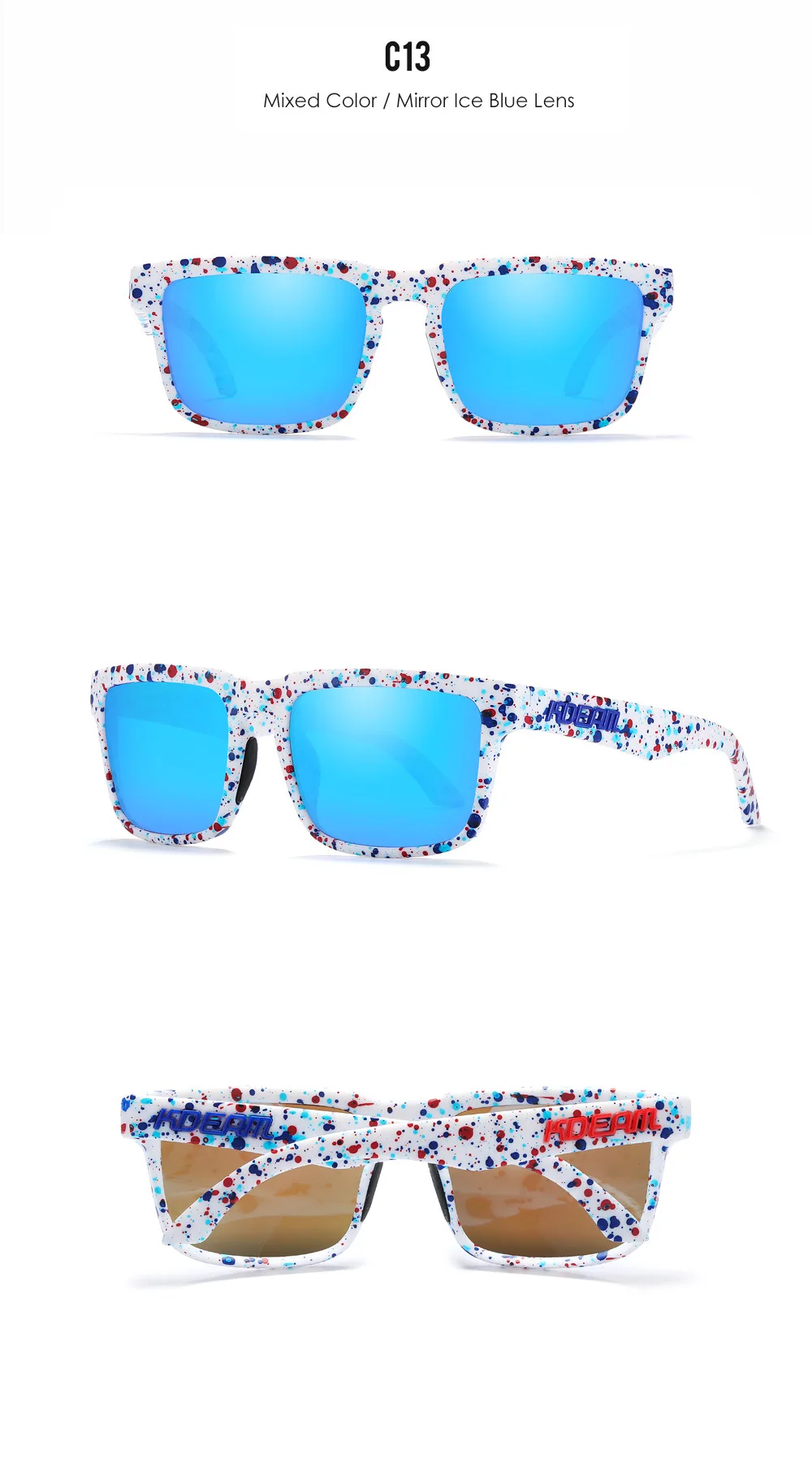 2026 Kdeam High Quality Polarized Sunglasses for Men Women Fashion Unisex Brand Trendy Outdoor Eyewear For Couple Red Lens