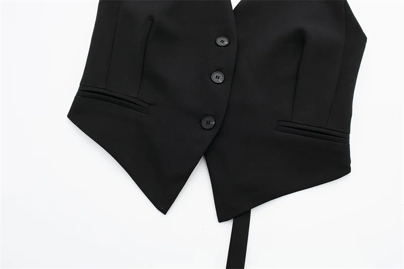 MUJER Off Shoulder Sleeveless Vest Women Black White Cropped Vest Woman Fashion Backless V Neck Short Coats Summer Waistcoat