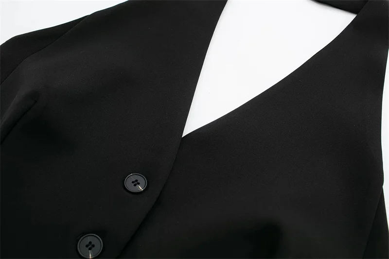 MUJER Off Shoulder Sleeveless Vest Women Black White Cropped Vest Woman Fashion Backless V Neck Short Coats Summer Waistcoat