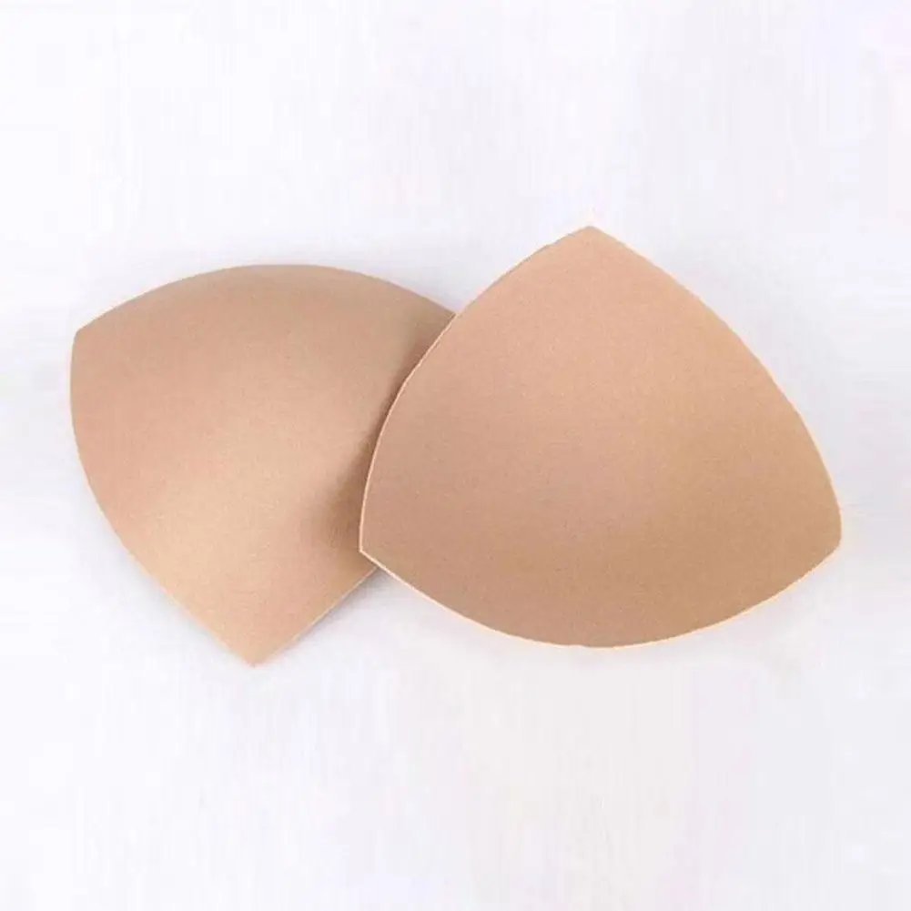 1pair Bra Pad Triangle Cups Chest Insert Foam Pads Bikini Swimsuit Padding Removeable Enhancer Bra Pad Women Clothes Accessories