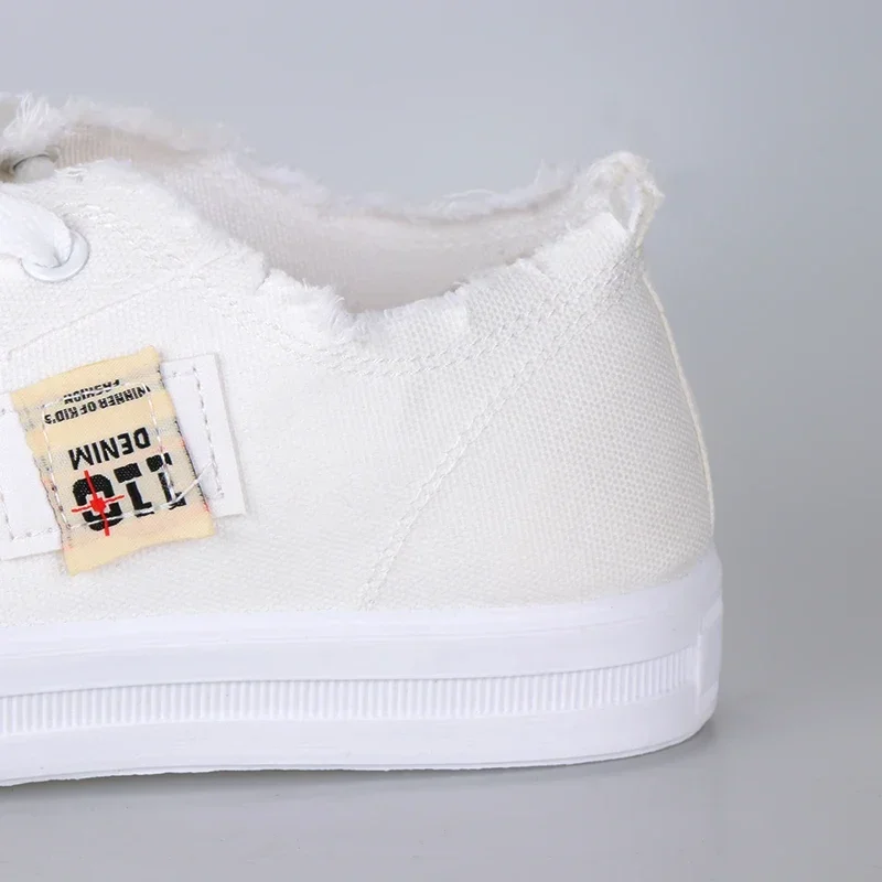 2024 Spring Summer Women Canvas Sneaker Low Top Denim Sneakers Ladies Lace-Up Flat Canvas Board Shoes Female Sapatos Femininos