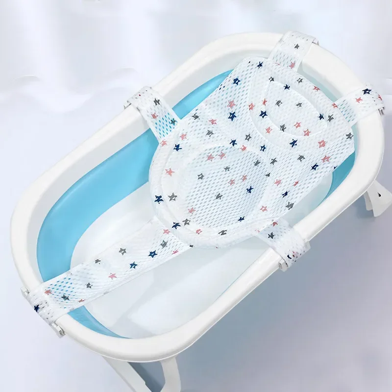 Newborn Bathtub Pillow Infant Anti-Slip Soft Comfort Body Cushion Baby Bath Seat Support Mat Foldable Bath Tub Pad &amp Chair
