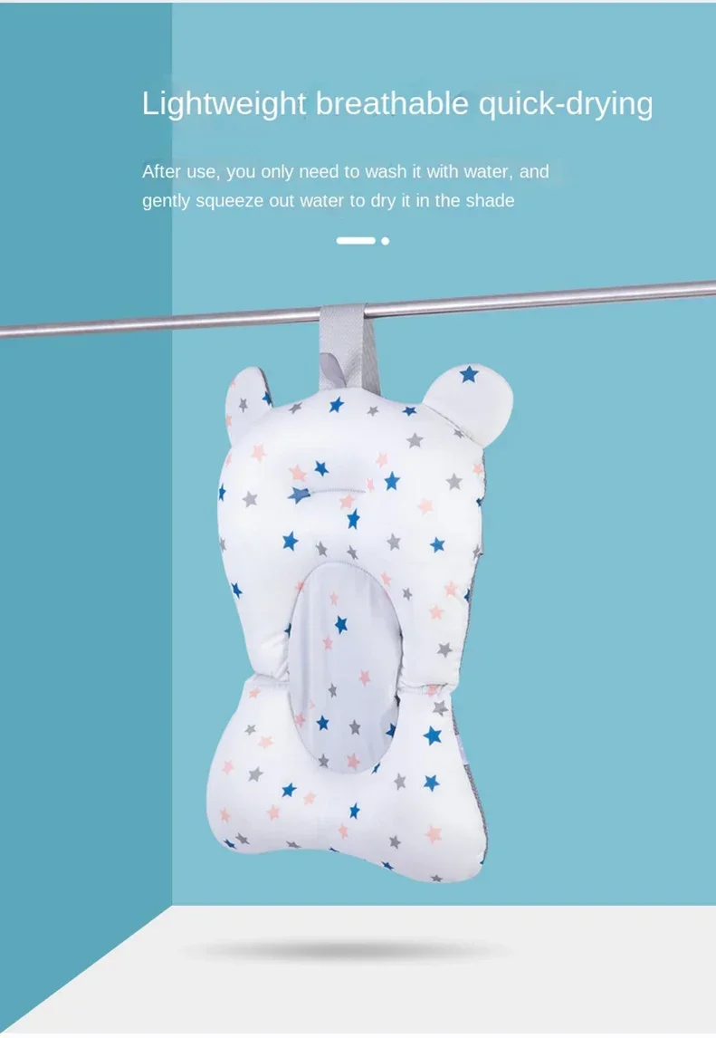 Newborn Bathtub Pillow Infant Anti-Slip Soft Comfort Body Cushion Baby Bath Seat Support Mat Foldable Bath Tub Pad &amp Chair