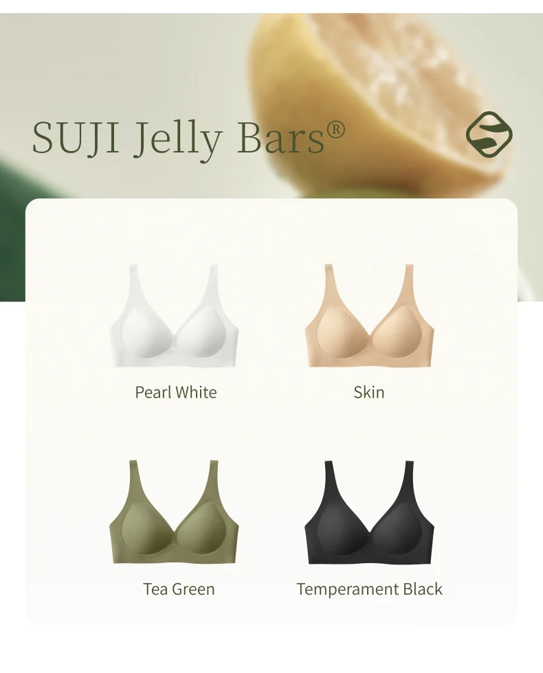 SUJIIN Push Up Seamless Supportive Bra for Women Wireless Deep V Plunge Thin Bras Anti-sagging 3A Antibacterial Bralettes MX074H