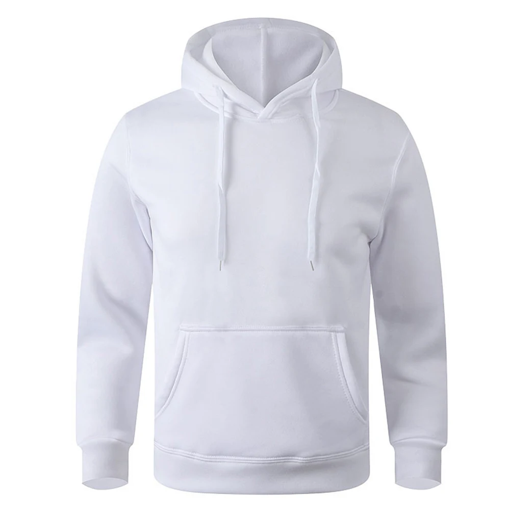 Men's and Women's Warm Sweatshirt Casual Solid Color Streetwear Pullovers Sport Fitness Pocket Hoodies Multi Color