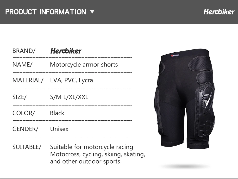 HEROBIKER Motocross Pants Motocross Shorts Motorcycle Pants Motorcycle Shorts Moto Hip Protection Riding Racing Equipment