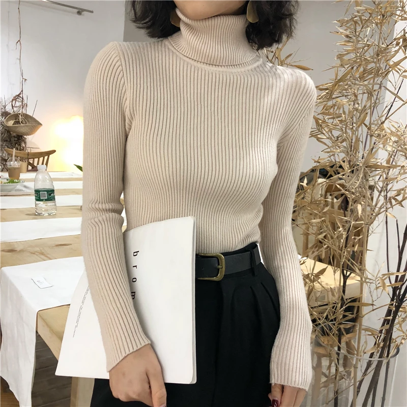 2026 Turtleneck Sweater Womens Autumn Winter Tops Korean Slim Women Pullover Jumper Knitted Sweater Pull Femme Hiver Truien