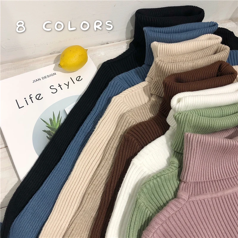 2026 Turtleneck Sweater Womens Autumn Winter Tops Korean Slim Women Pullover Jumper Knitted Sweater Pull Femme Hiver Truien