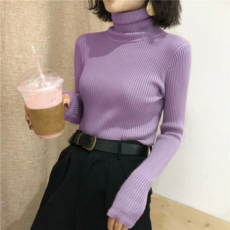 2026 Turtleneck Sweater Womens Autumn Winter Tops Korean Slim Women Pullover Jumper Knitted Sweater Pull Femme Hiver Truien