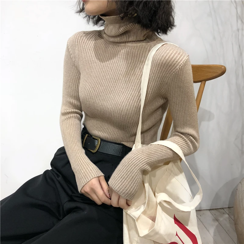 2026 Turtleneck Sweater Womens Autumn Winter Tops Korean Slim Women Pullover Jumper Knitted Sweater Pull Femme Hiver Truien
