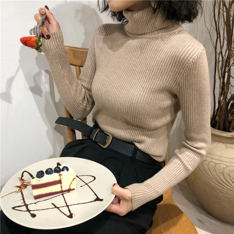 2026 Turtleneck Sweater Womens Autumn Winter Tops Korean Slim Women Pullover Jumper Knitted Sweater Pull Femme Hiver Truien