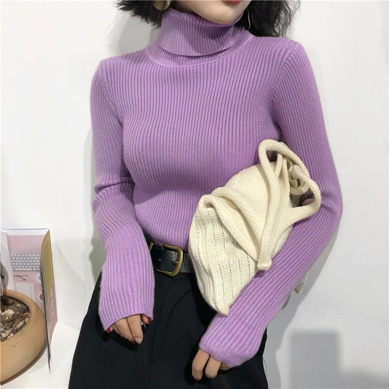 2026 Turtleneck Sweater Womens Autumn Winter Tops Korean Slim Women Pullover Jumper Knitted Sweater Pull Femme Hiver Truien